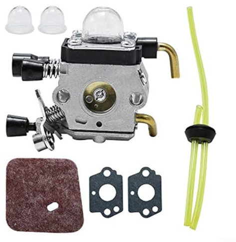 Kit di manutenzione carburatore per tagliasiepi HS45 e modelli compatibili, include guarnizioni, sfere di avviamento e altro