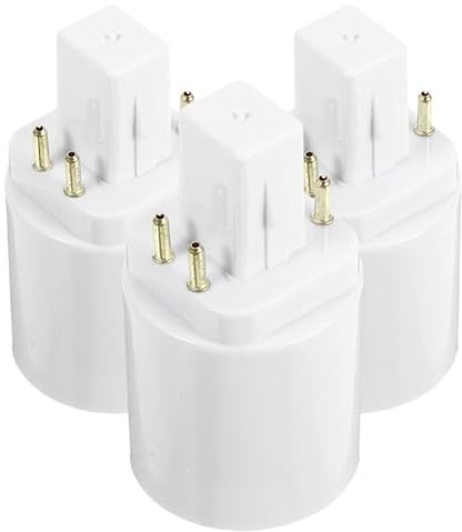 Healifty Adaptateur De Douille G24Q Vers E27 3 Convertisseurs D'Ampoule À 4 Broches Support De Lampe Résistant À La Chaleur Pour Led Maison Bureau Et Commerce