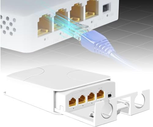Gigabit PoE Extender, Outdoor 4 porte PoE Switch, 1000Mbps Distanza di trasmissione 100m, 1PoE in 3PoE Out Extender IEEE 802.3 af/at Ripetitore PoE per iniettore PoE e telecamera di sicurezza, Plug