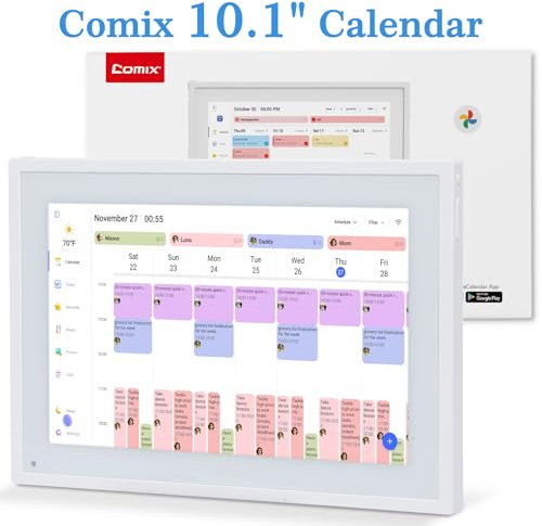 Comix Digital Calendar 10.1 HD Touchscreen Desk Smart Family Organizer, with Chore Chart, Meal Planner,Achievement Reward & Digital Photo Frame for Family&Office,Gift for Calendar 2026 to Schedule