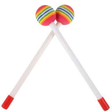 2 Stück Lutscher Design Marimba Schlägel aus Kunststoff | Glockenspiel und Marimba, Sichere Griffigkeit gegen Rutschen, Kindgerechte Ausführung im Doppelpack