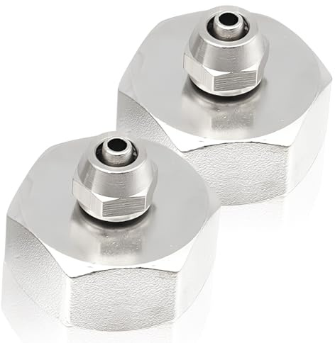 Silkwish 2 Stück Wasseranschluss Adapter für Kühlschrank-Wasserfilter, 3/4 Zoll auf 1/4 Zoll, Nickelbeschichteter Messing Adapter mit Dichtung für Kühlschrank, Wasserfilter, Umkehrosmoseanlage
