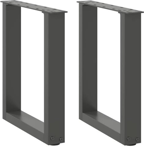 Zeehear Couchtischbeine U-Form, 2 STK. Anthrazit 28x43 cm, pulverbeschichteter Stahl, verstellbare Nivellierfüße für Couchtisch, Bank