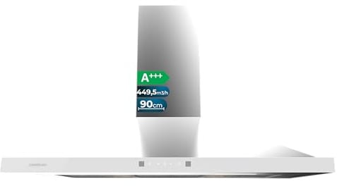 Cecotec Pyramiden-Dunstabzugshaube 90cm Bolero Flux PT 904400 Inox A+++, 449,5 m³/h, Energieklasse A+++, Booster mit hoher Effizienz und innovativer Technologie für moderne Küchen