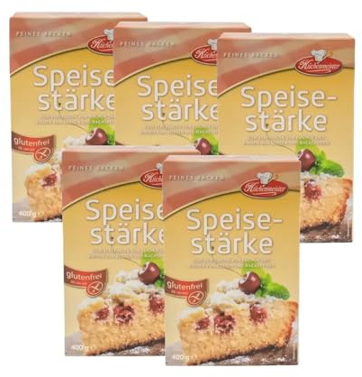 Bielmeier Küchenmeister Speisestärke 5×400 g – glutenfrei & fein aus Mais – 2 kg Maisstärke zum Binden von Soßen, Suppen, Desserts & Backen – perfekt für glutenfreie Küche & feine Teige