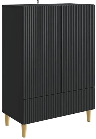 vidaXL Sideboard Schwarz 66 x 34,5 x 95 cm Holzwerkstoff, Elegantes Sideboard, modernes Design, funktionaler Stauraum, vielseitiger Schrank, viel Platz für Dein Zuhause