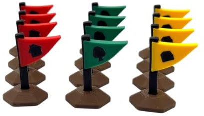 Fähnchen Set passend für Dorfromantik | bessere Übersicht & Keine Punkte vergessen | Brettspiel Zubehör für Spiel des Jahres