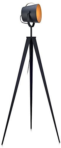 Teamson Home Tripod LED Standard Floor Lamp Black Gold Modern Lighting VN-L00020-UK