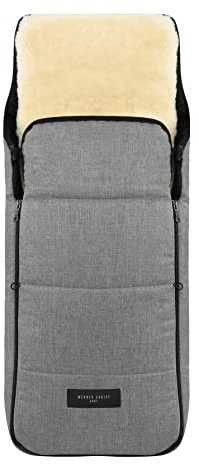 CHRIST Werner Baby, Kinderwagen-Fußsack Cortina – Thermo Winterfußsack (Kinder ab 6 - bis 36 Monate), mit herausnehmbarer Lammfelleinlage, medizinisches Fell, in Grigio (grau-meliert)
