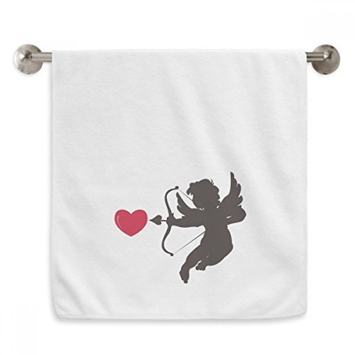DIYthinker Amor-Engel-Liebe-Herz-Muster Circlet Handtücher weichen Handtuch Waschlappen 13X29 Zoll 13 x 29 Inch Weiß