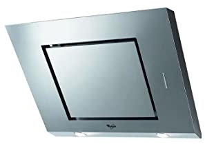 Hotte decorative murale Whirlpool AKR8081IX - Hotte aspirante Pan incliné - largeur 80 cm - Débit d'air maximum (en m3/h) : 647 - Niveau sonore Décibel mini. / maxi. (en dBA) : - / 68
