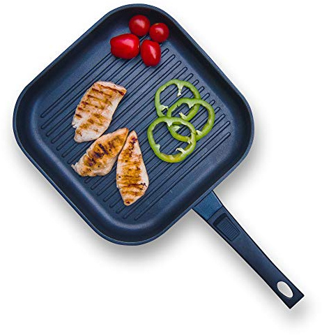 Jean-Patrique Non Stick Griddle Grill Pan for Induction Hob and Oven, Cast Aluminium Skillet, Detachable Handle - Anything Pan Father's Day Gifts