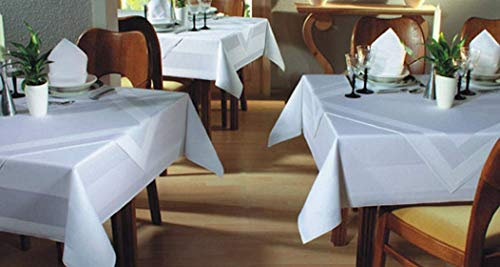 Tischdecke Stoffserviette 6er Set Damast Gastronomie weiß mit Atlaskante (6, 40x40)