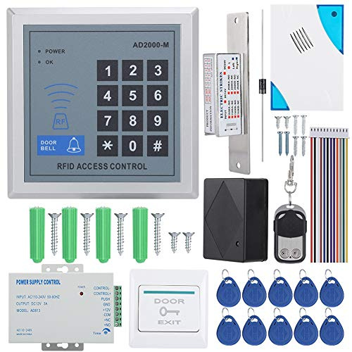 Türzugangskontrollsystem ohne Schloss, Tastaturleser für RFID-Passworteingabe + 10 Schlüsselanhänger + Fernbedienung für die Sicherheit zu Hause