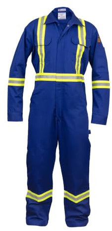 Schwer entflammbarer FR-Overall mit hoher Sichtbarkeit, Königsblau, X-Large