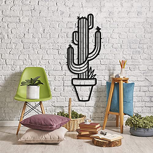 CREARREDA Decorazione da parete in metallo stile industrial. Decora la tua casa con uno stile unico e inconfondibile grazie a questi elementi di design in vero metallo. Giant Cactus 24x58 cm