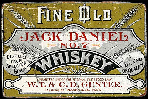 Jack Daniels Whiskey Fine Old II Carteles de Chapa Cartel de Metal Retro Garaje Hogar Jardín Pared Fiesta de cumpleaños Bar Café Cocina Decoración de Pared Vintage Arte