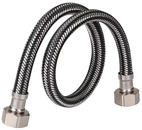 SJHFG Tubo Doccia Tubo Idraulico Idrico in Tessuto E Water in Tessuto Metallico, Tubo Idraulico Idrico, Scaldabagno Flessibile Flessibili Doccia (Size : 50cm)