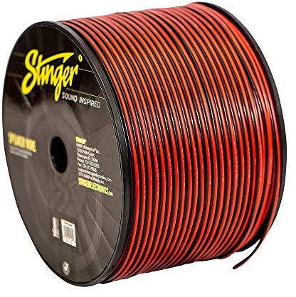 STINGER SPW516RB Lautsprecher-Kabel 2X 1,5mm² 16GA (OFC Kupfer-Kabel / 26 Litzen) Leitung Kabel für Auto HiFi Installation | Länge: 1m | Farbe: rot/schwarz
