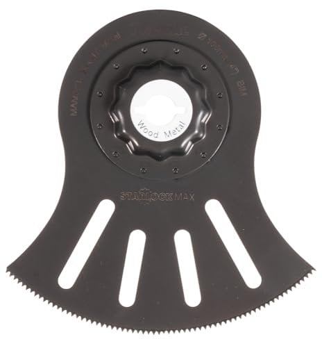 Makita B-66422 Starlock Max BiM Segmentsägeblatt 100 mm MAM003 wood and metal, für Holz, Holz mit Nagelrückständen, Epoxid, 50 mm Eintauchtiefe, für Multitool, Multifunktionswerkzeug, 1 Stück