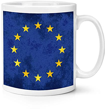 Tasse mit EU-Flagge der Europäischen Union, Europa, Sterne, Remainer Brexit, 284 ml