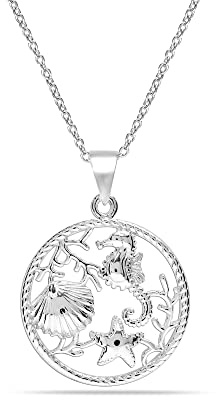 LeCalla 925 Sterling Silver Necklace Jewelry Lightweight Pendant with 18 Inches Chain Necklace for Women Teen