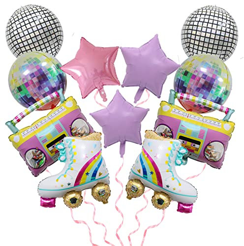 11 Stück 80er 90er Jahre Radio Aufblasbare Luftballon 4D Retro Hip Hop Aufblasbare Luftballon Retro Party Disco Geburtstag Fieber Geburtstag Party