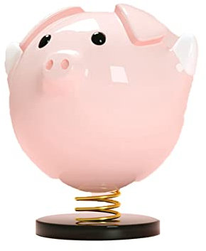 iSpchen Auto Wackelfigur niedliches Tier Wackelkopf Spielzeug Ornament Auto Armaturenbrett Dekoration Ornament Wackelfiguren Auto Innenraum Dekoration Zubehör,Schwein