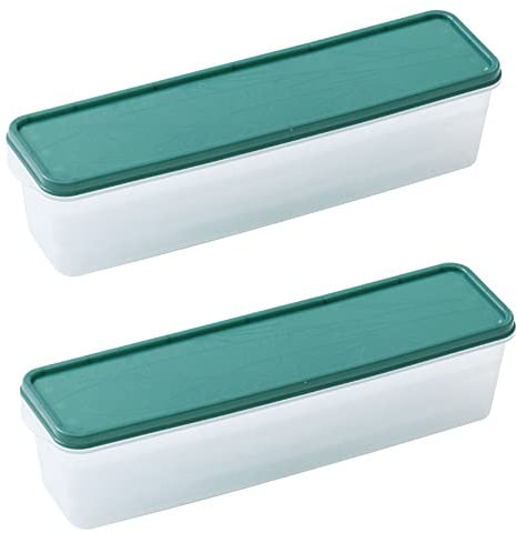 2 Piezas Espaguetis Envases de Fideos, Caja de Almacenamiento de Alimentos, Recipientes para Alimentos, Contenedores de Fideos con Tapas para Almacenar Pasta, Cereales y Alimentos Secos (Verde)