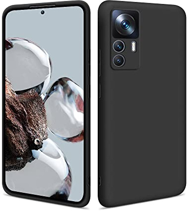 HSP Hülle für Xiaomi 12T 5G, Silikon Handyhülle, Dünn Case, Slim, Schwarz | Kameraschutz, matt, passgenaue Aussparungen, erhöhte Ränder, Handy Schutzhülle, Silikonhülle, Phone Cover, Silicone
