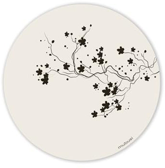 mubusi Tapis Vinyle Ronde Cuisine Salon - Différentes Tailles - (Cerveau 60x60 cm)