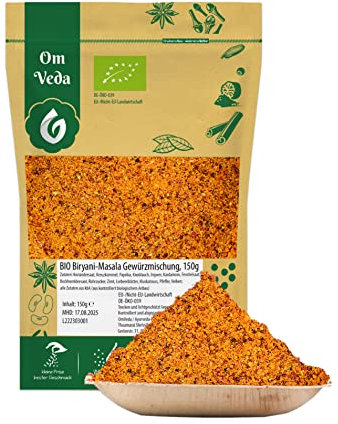 BIO Biryani Masala 150g | Authentische Indische Gewürzmischung für Chicken Biryani, Reisgerichte & Currys | Scharf | OmVeda