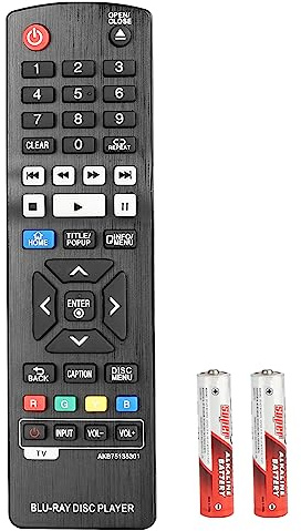 AKB75135301 Télécommande compatible avec lecteur Blu-Ray LG UP970 UBKM9 UBK90 BP330 BP440 BP430 BP530 BP540 BP550 BP630 BPM33 BPM331 BPM53 BPM54 BPM555 Contrôleur de rechange avec piles
