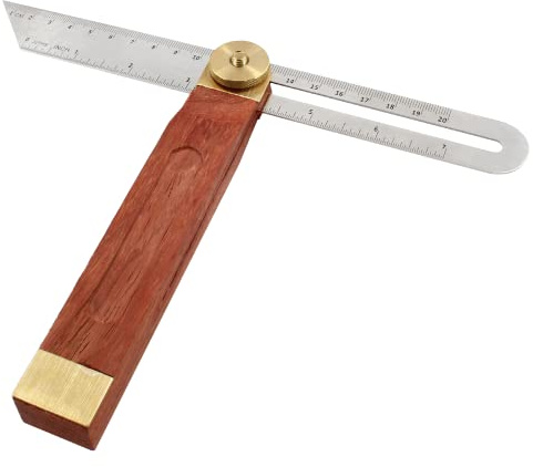Litoexpe 9 T-Bevel Sliding Angle Ruler Protractor, Adjustable Angle Finder Ruler Hardwood Handle Woodworking Protractor Tool with Metric & Imperial Marks