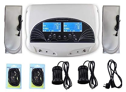 LEKLAI Ionisches Fußbad-Entgiftungsgerät, Ionen-Spa-Gerät, Detox-Ionen-Fußbad-Ionen-Spa-Gerät, Zellreinigungs-Fußentgiftungsgerät, Dual-LCD-Detox-Ionen-Fußbad-Spa-Gerät