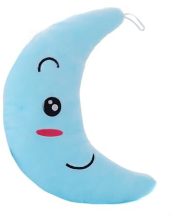 LED Kissen, Mond Leuchtende Plüschtier Kissen Gefüllte Stofftiere LED Plüschkissen Kinderzimmer Kissen Weihnachten Halloween Party Dekor Plüsch Puppe Kuscheltier für Jungen Mädchen Kinder