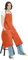 Jaspfct Töpferschürze, geteiltes Bein, lange Künstlerschürze mit 3 Taschen, Keramik-Ton, Schürzen für Damen und Herren, Kürbis, 99 cm Lange