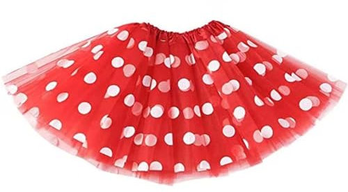 Tutu-Rock für Erwachsene mit bedrucktem Netz Rüschen Rocke Tüllrock Damen Minirock Rock High Waist Damen Tüllrock Mit Lichterkette Karneval (Red, One Size)