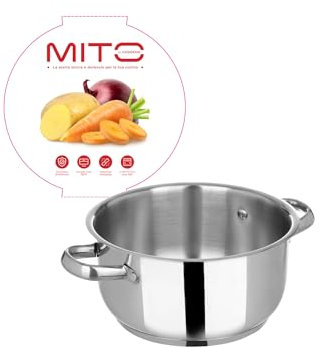 KASANOVA Pentola in acciaio inox 20 cm Mito argento cottura