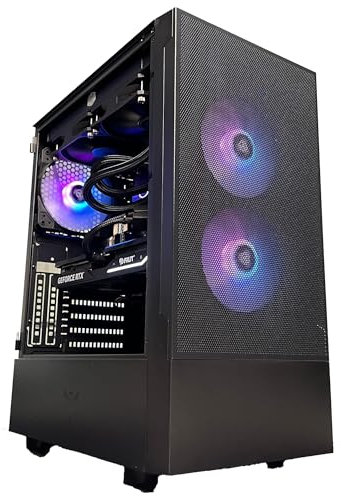 Golook PC Gaming Zeus 2.1 - Ryzen 7 5800X / 32GB RAM / 1TB NVME M.2 / RX 9060XT 16GB OC / B550M / 5 Ventole Raffreddamento Liquido 240mm - Computer Fisso