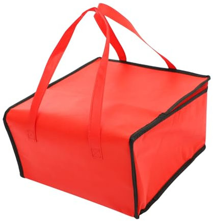PAMINGONO 2er Set Isolierte Kühltasche Für Torten Wasserfeste Tragbare Lunch Handtasche Für Lebensmittel Perfekt Picknick Pizza Und Kuchenlieferungen Rote
