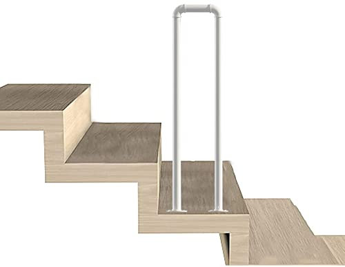 DRFGNF Weißes Treppengeländer für Außenstufen, Handläufe aus Metallschmiedeeisen für Außenstufen, Handlauflatte für 1 Stufe, Handläufe außen für Terrassendielen (Größe: 45 cm (1,5 Fuß))