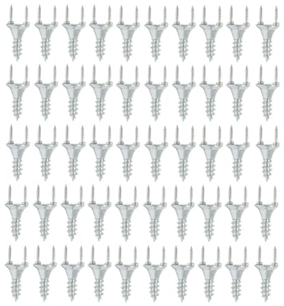 Cetfuro 50 Piezas Clavos Sin Costura Tornillo de Doble Cabeza ZóCalo de Madera Maciza Clavos Sin Costura LíNea de Pie Clavos Especiales