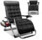 KEPLIN Square Tube Gravity Chair with Cushion – Extra-Wide 72cm Recliner, Adjustable Zero Gravity Lounger, Reinforced Frame, Supports 150kg, Premium Comfort for Indoor & Outdoor Relaxation – Black