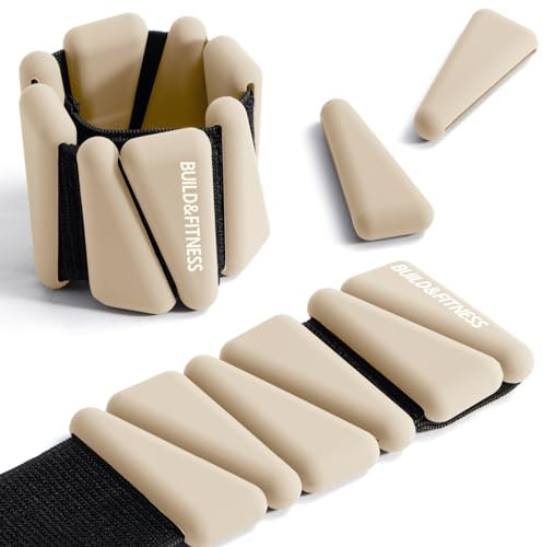 Pesi per polsi e caviglie, fasce regolabili per allenamenti da donna e uomo, set di 2, 0,5kg ciascuno, perfette per jogging, pilates, aerobica, allenamento della forza (Pietra, 4lb (2lb each))