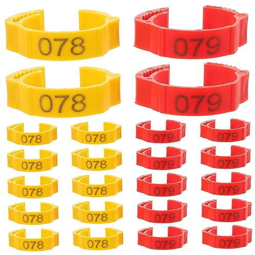 COLLBATH Hühnerzubehör 200 Stück Beinmarken Mit Eingravierten Nummern Geflügelmarkierungsbänder Für Den Bauernhof Hitzebeständig Bequem