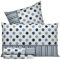 Riad Arredo Set Completo Letto Matrimoniale in 100% Cotone Morbidissimo - Completo Lenzuola in Cotone Delicato (Pois Lines Blue)