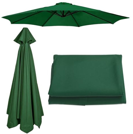 XRQBYUX Ersatzbezug Für Ampelschirm (2–3.50 M), Ersatz Bezug Terrassenschirm Mit 6/8 Streben, Sonnenschutz Und Wasserabweisend, Polyester(Green,8 ribs-350cm/11.4ft)