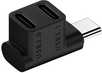 Adaptador multifunción tipo C de uno a dos, adaptador dual USB C de datos, USB 3.1 macho + USB 3.1 hembra + 1 USB 2.0 hembra, 100 W, 10 Gbps, 4 K @ 60 Hz, función OTG, para interfaz de expansión
