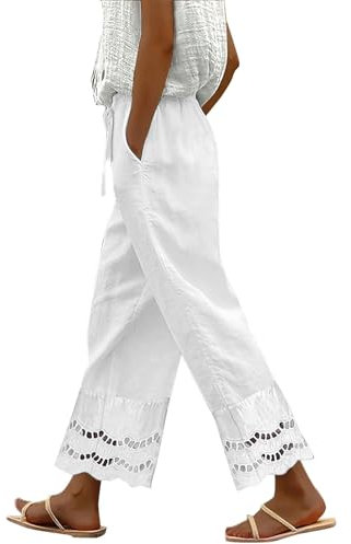 Generisch Damen Baggy Hose Frauen Straight Leg Hose Jogginghose Schlaghose Outdoorhose Freizeithose Trekkinghose Tanzhose Sporthose Mit Taschen Arbeitslatzhose Anzughosen High Waist Elegant Business